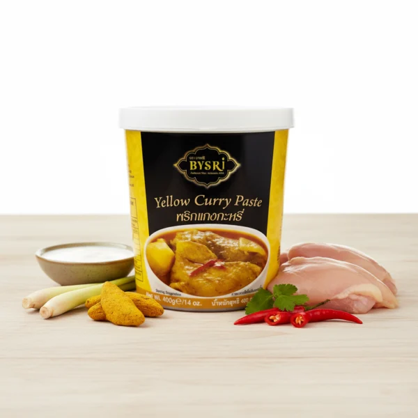 BYSRI Yellow Curry Paste 400g | Mild Thai Flavor | Aromatic & Rich - photo 2