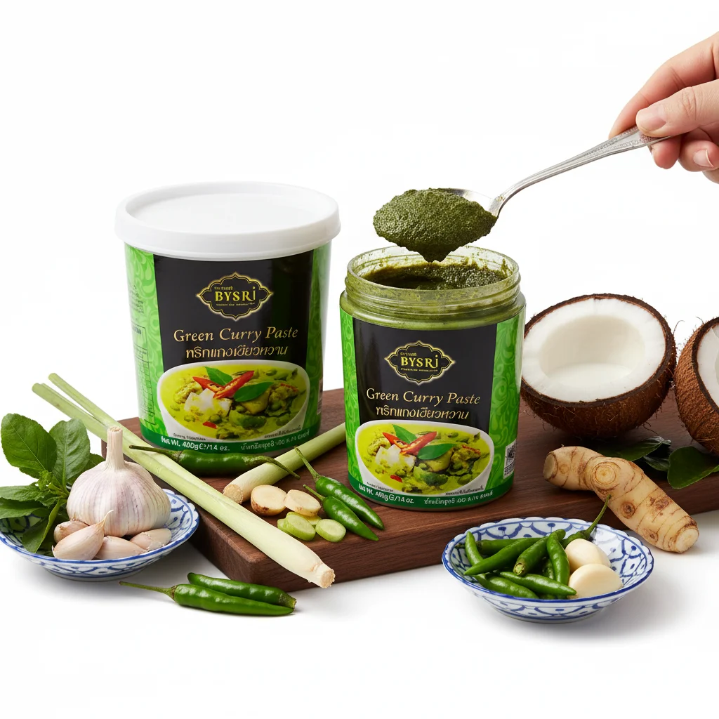 BYSRI Green Curry Paste 400g | Authentic Thai Flavor | Aromatic & Spicy – photo 3 BYSRI Green Curry Paste 400g | Authentic Thai Flavor | Aromatic & Spicy - photo 3