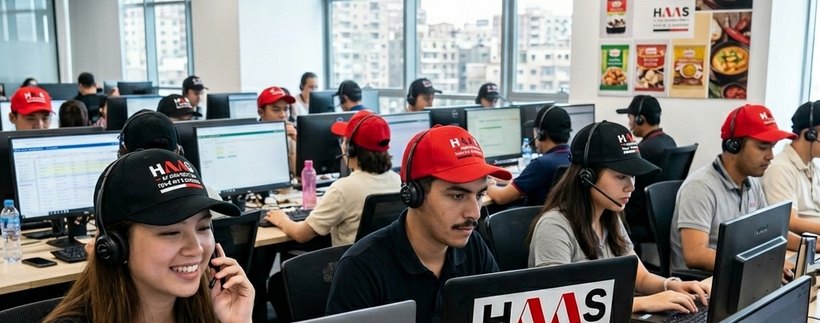 The HAAS for Distribution customer service team at work in the Cairo office